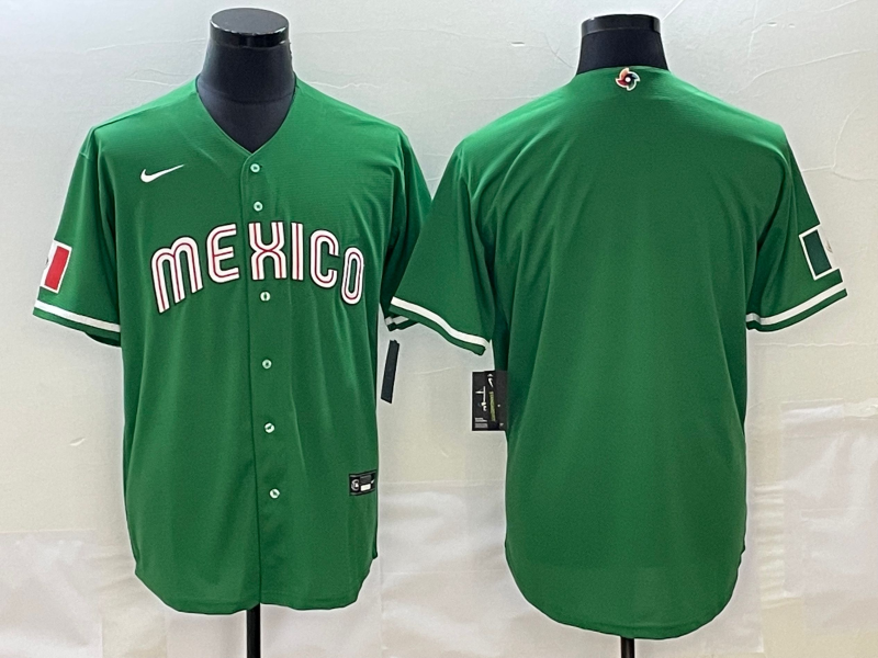 Men 2025 MLB world cup Mexico green Nike jersey 012
